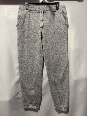 Women's Gray Fleece Jogger Pants with Drawstring Waist